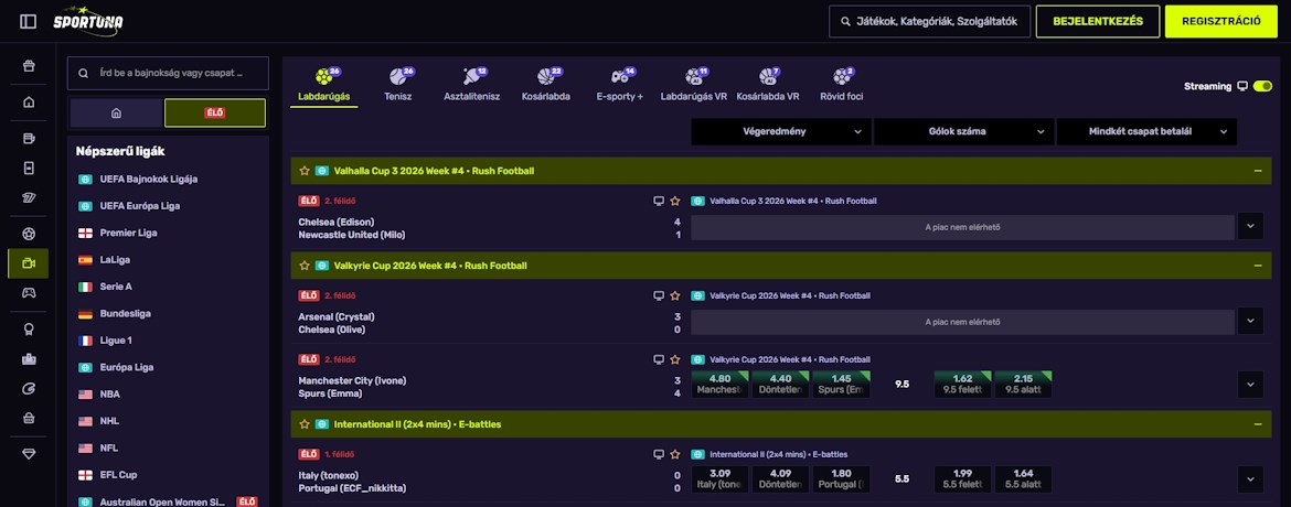 Sportuna élő fogadási